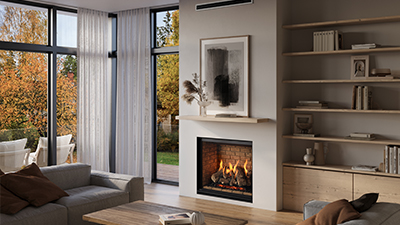 Medium 36” gas fireplace with Electronic Ignition and infusion burner technology. Get the look you want with Grandview’s mix and match accessories and various framing options.